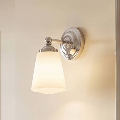 Wandlamp Mahdi Arcchio, dimbaar, chroom / zilver, Badkamer, Glas, Modern, Wandlamp Wandlamp Mahdi Arcchio, dimbaar, chroom / zilver, Badkamer, Glas, Modern, Wandlamp