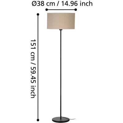 EGLO Vloerlamp Feniglia, crème / amber, Woon-/ Eetkamer, Textiel / Stof / Zijde, vloerlamp EGLO Vloerlamp Feniglia, crème / amber, Woon-/ Eetkamer, Textiel / Stof / Zijde, vloerlamp