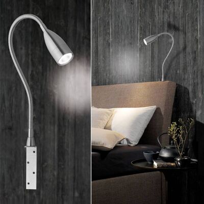 FISCHER & HONSEL LED-wandlamp Sten, dimbaar, alu / grijs / zink, Slaapkamer, metaal, Modern, LED wandlamp FISCHER & HONSEL LED-wandlamp Sten, dimbaar, alu / grijs / zink, Slaapkamer, metaal, Modern, LED wandlamp