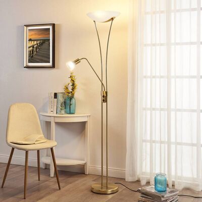 Uplighter vloerlamp Felicia Lindby, messing / goud, Woon-/ Eetkamer, metaal, Modern, vloerlamp Uplighter vloerlamp Felicia Lindby, messing / goud, Woon-/ Eetkamer, metaal, Modern, vloerlamp