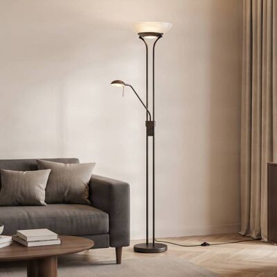 LED-uplighter vloerlamp Yveta Lindby, dimbaar, bruin / roest, Woon-/ Eetkamer, metaal, Landelijk, LED vloerlamp LED-uplighter vloerlamp Yveta Lindby, dimbaar, bruin / roest, Woon-/ Eetkamer, metaal, Landelijk, LED vloerlamp