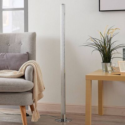 LED-vloerlamp Hadis Lindby, dimbaar, chroom / zilver, Woon-/ Eetkamer, Kunststof, Modern, LED vloerlamp LED-vloerlamp Hadis Lindby, dimbaar, chroom / zilver, Woon-/ Eetkamer, Kunststof, Modern, LED vloerlamp
