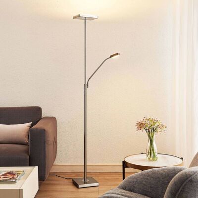 LED-uplighter vloerlamp Sumani Lindby, dimbaar, alu / grijs / zink, Woon-/ Eetkamer, metaal, Modern, LED vloerlamp LED-uplighter vloerlamp Sumani Lindby, dimbaar, alu / grijs / zink, Woon-/ Eetkamer, metaal, Modern, LED vloerlamp