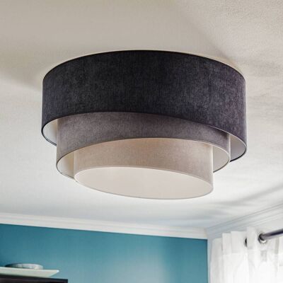 Plafondlamp Pastell Trio Duolla, dimbaar, alu / grijs / zink, Woon-/ Eetkamer, Textiel / Stof / Zijde, Jong wonen, plafondlamp Plafondlamp Pastell Trio Duolla, dimbaar, alu / grijs / zink, Woon-/ Eetkamer, Textiel / Stof / Zijde, Jong wonen, plafondlamp