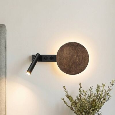 Wandlamp Hotel Mood SIGMA, hout donker, Slaapkamer, metaal, Modern, wandlamp Wandlamp Hotel Mood SIGMA, hout donker, Slaapkamer, metaal, Modern, wandlamp