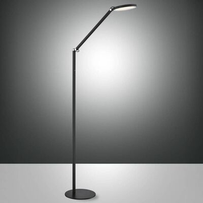 Fabas Luce LED-vloerlamp Regina, dimbaar, zwart, Woon-/ Eetkamer, metaal, Modern, LED vloerlamp Fabas Luce LED-vloerlamp Regina, dimbaar, zwart, Woon-/ Eetkamer, metaal, Modern, LED vloerlamp