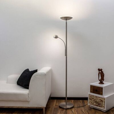 LED-uplighter vloerlamp MALEA Lindby, dimbaar, alu / grijs / zink, Woon-/ Eetkamer, metaal, Modern, LED vloerlamp LED-uplighter vloerlamp MALEA Lindby, dimbaar, alu / grijs / zink, Woon-/ Eetkamer, metaal, Modern, LED vloerlamp