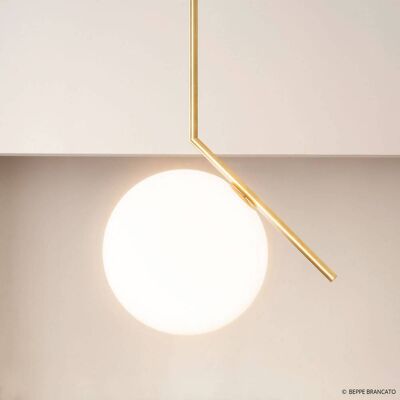 FLOS Design hanglamp IC S2, dimbaar, messing / goud, Woon-/ Eetkamer, Messing, Design, hanglamp FLOS Design hanglamp IC S2, dimbaar, messing / goud, Woon-/ Eetkamer, Messing, Design, hanglamp