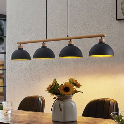 Hanglamp Tirzana Lindby, dimbaar, zwart, Woon-/ Eetkamer, metaal, Vintage, hanglamp Hanglamp Tirzana Lindby, dimbaar, zwart, Woon-/ Eetkamer, metaal, Vintage, hanglamp