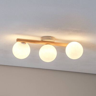 Plafondlamp Estera TK Lighting, dimbaar, hout licht, Woon-/ Eetkamer, Glas, plafondlamp hout Plafondlamp Estera TK Lighting, dimbaar, hout licht, Woon-/ Eetkamer, Glas, plafondlamp hout