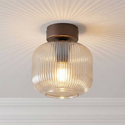 Plafondlamp Salvia TK Lighting, dimbaar, bruin / roest, Woon-/ Eetkamer, Glas, plafondlamp Plafondlamp Salvia TK Lighting, dimbaar, bruin / roest, Woon-/ Eetkamer, Glas, plafondlamp