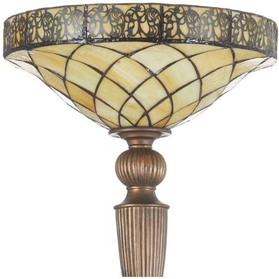 Clayre&Eef Tiffany vloerlamp DIAMOND, bruin / roest, Woon-/ Eetkamer, Glas, Tiffany, vloerlamp Clayre&Eef Tiffany vloerlamp DIAMOND, bruin / roest, Woon-/ Eetkamer, Glas, Tiffany, vloerlamp