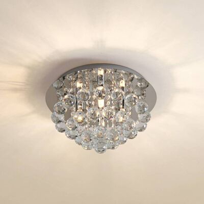 Plafondlamp kristal Antonino Lindby, dimbaar, chroom / zilver, Woon-/ Eetkamer, Kristal, Modern, plafondlamp Plafondlamp kristal Antonino Lindby, dimbaar, chroom / zilver, Woon-/ Eetkamer, Kristal, Modern, plafondlamp