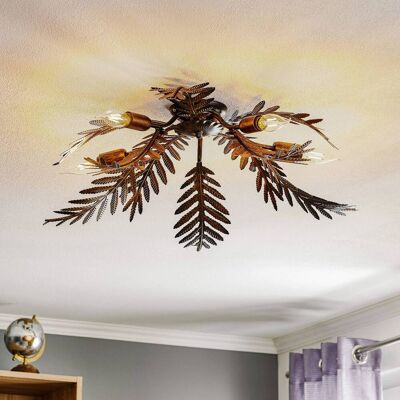 Plafondlamp Felce ONLI, dimbaar, brons / oud-messing, Woon-/ Eetkamer, metaal, plafondlamp Plafondlamp Felce ONLI, dimbaar, brons / oud-messing, Woon-/ Eetkamer, metaal, plafondlamp