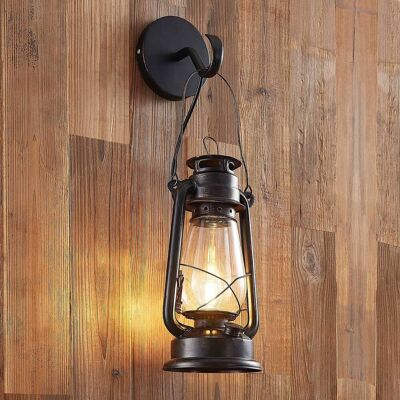 Wandlamp Raisa Lindby, dimbaar, bruin / roest, Hal, metaal, Antiek, wandlamp Wandlamp Raisa Lindby, dimbaar, bruin / roest, Hal, metaal, Antiek, wandlamp