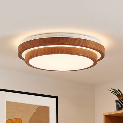 LED-plafondlamp Vaako Lindby, hout licht, Werkkamer / Kantoor, Kunststof, Modern, LED plafondlamp LED-plafondlamp Vaako Lindby, hout licht, Werkkamer / Kantoor, Kunststof, Modern, LED plafondlamp
