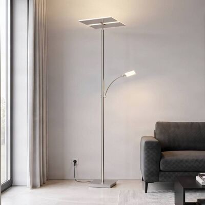 LED-uplighter vloerlamp Parthena Lucande, dimbaar, alu / grijs / zink, Woon-/ Eetkamer, metaal, Modern, LED vloerlamp LED-uplighter vloerlamp Parthena Lucande, dimbaar, alu / grijs / zink, Woon-/ Eetkamer, metaal, Modern, LED vloerlamp