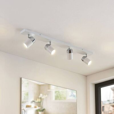 Lindby spot Kardo, 4-lamps, wit, metaal, IP44 Kardo Lindby, dimbaar, wit / opaal, Badkamer, metaal, Modern, buitenspot Lindby spot Kardo, 4-lamps, wit, metaal, IP44 Kardo Lindby, dimbaar, wit / opaal, Badkamer, metaal, Modern, buitenspot