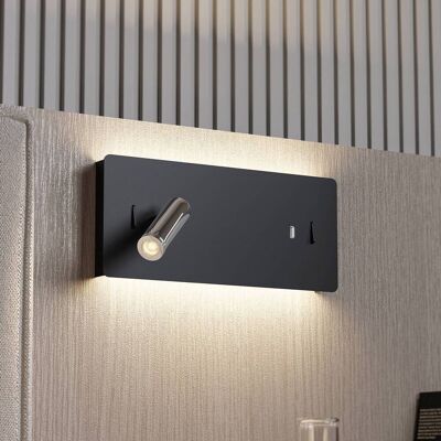 LED-wandlamp Kimo Lucande, zwart, Woon-/ Eetkamer, metaal, Modern, LED wandlamp LED-wandlamp Kimo Lucande, zwart, Woon-/ Eetkamer, metaal, Modern, LED wandlamp