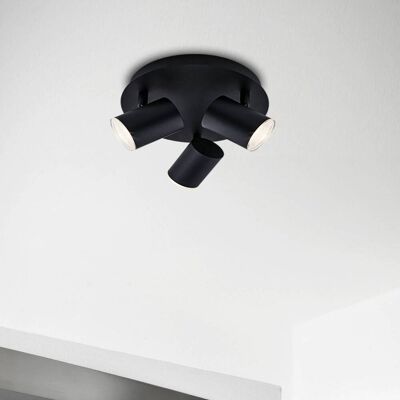 Briloner Plafondspot Banyo Splash GU10 IP44 rond 3-lamps Splash, dimbaar, zwart, Woon-/ Eetkamer, metaal, Modern, buitenspot Briloner Plafondspot Banyo Splash GU10 IP44 rond 3-lamps Splash, dimbaar, zwart, Woon-/ Eetkamer, metaal, Modern, buitenspot