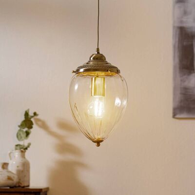 Searchlight Glazen hanglamp Pineapple, dimbaar, brons / oud-messing, Woon-/ Eetkamer, Glas, Marokkaans / oosters, hanglamp Searchlight Glazen hanglamp Pineapple, dimbaar, brons / oud-messing, Woon-/ Eetkamer, Glas, Marokkaans / oosters, hanglamp