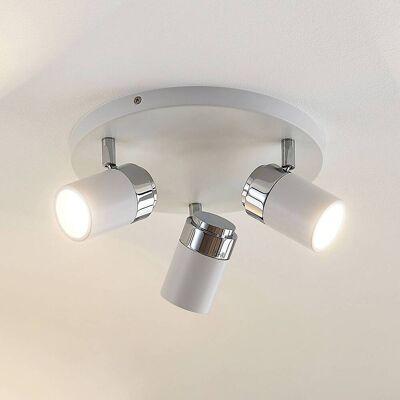 Lindby spot Kardo, rond, 3-lamps, wit, metaal, IP44 Kardo Lindby, dimbaar, wit / opaal, Woon-/ Eetkamer, metaal, Modern, buitenspot Lindby spot Kardo, rond, 3-lamps, wit, metaal, IP44 Kardo Lindby, dimbaar, wit / opaal, Woon-/ Eetkamer, metaal, Modern, buitenspot