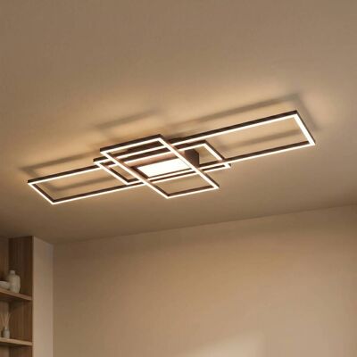 Trio Lighting LED-plafondlamp Irvine, dimbaar, zwart, Woon-/ Eetkamer, metaal, Modern, LED plafondlamp Trio Lighting LED-plafondlamp Irvine, dimbaar, zwart, Woon-/ Eetkamer, metaal, Modern, LED plafondlamp