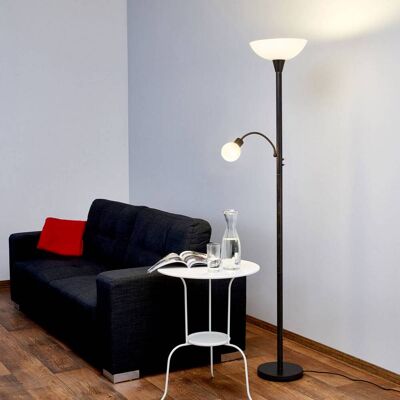 Lindby vloerlamp Elaina, leeslampje, roestkleurig, 180 cm, E27 Elaina, bruin / roest, Woon-/ Eetkamer, metaal, Modern, vloerlamp Lindby vloerlamp Elaina, leeslampje, roestkleurig, 180 cm, E27 Elaina, bruin / roest, Woon-/ Eetkamer, metaal, Modern, vloerlamp