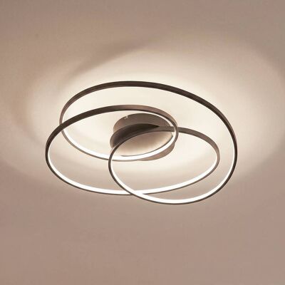 LED-plafondlamp Kateryna Lindby, dimbaar, zwart, Woon-/ Eetkamer, Modern, LED plafondlamp LED-plafondlamp Kateryna Lindby, dimbaar, zwart, Woon-/ Eetkamer, Modern, LED plafondlamp