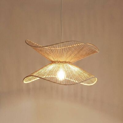 Hanglamp Valdorin Lindby, dimbaar, crème / amber, Slaapkamer, Papier, Modern, hanglamp Hanglamp Valdorin Lindby, dimbaar, crème / amber, Slaapkamer, Papier, Modern, hanglamp