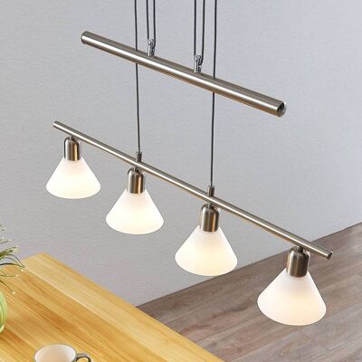 Hanglamp Delira Lindby, dimbaar, alu / grijs / zink, Woon-/ Eetkamer, metaal, Modern, hanglamp Hanglamp Delira Lindby, dimbaar, alu / grijs / zink, Woon-/ Eetkamer, metaal, Modern, hanglamp