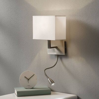 Searchlight LED-wandlamp 6519, alu / grijs / zink, Woon-/ Eetkamer, Textiel / Stof / Zijde, Modern, LED wandlamp Searchlight LED-wandlamp 6519, alu / grijs / zink, Woon-/ Eetkamer, Textiel / Stof / Zijde, Modern, LED wandlamp
