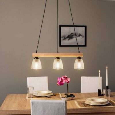 Glazen hanglamp Tisan Envostar, dimbaar, helder / transparant, Woon-/ Eetkamer, Hout, Modern, hanglamp Glazen hanglamp Tisan Envostar, dimbaar, helder / transparant, Woon-/ Eetkamer, Hout, Modern, hanglamp