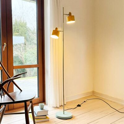 Dyberg Larsen Vloerlamp Ocean, geel / oranje, Werkkamer / Kantoor, metaal, Vintage, vloerlamp Dyberg Larsen Vloerlamp Ocean, geel / oranje, Werkkamer / Kantoor, metaal, Vintage, vloerlamp