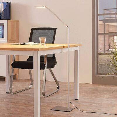 LED-vloerlamp Resi Lucande, dimbaar, alu / grijs / zink, Werkkamer / Kantoor, Aluminium, Modern, LED vloerlamp LED-vloerlamp Resi Lucande, dimbaar, alu / grijs / zink, Werkkamer / Kantoor, Aluminium, Modern, LED vloerlamp