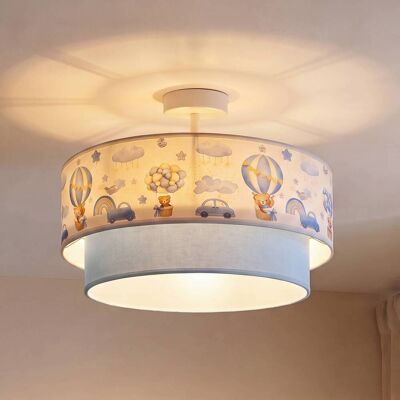 Plafondlamp Boho Duolla, blauw, Kinderkamer, Textiel / Stof / Zijde, plafondlamp Plafondlamp Boho Duolla, blauw, Kinderkamer, Textiel / Stof / Zijde, plafondlamp