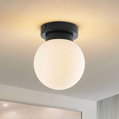 Plafondlamp Tavino Lindby, dimbaar, zwart, Woon-/ Eetkamer, metaal, Modern, Plafondlamp badkamer Plafondlamp Tavino Lindby, dimbaar, zwart, Woon-/ Eetkamer, metaal, Modern, Plafondlamp badkamer