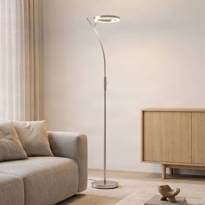 LED-uplighter vloerlamp Darion Lindby, dimbaar, alu / grijs / zink, Woon-/ Eetkamer, metaal, Modern, LED vloerlamp LED-uplighter vloerlamp Darion Lindby, dimbaar, alu / grijs / zink, Woon-/ Eetkamer, metaal, Modern, LED vloerlamp