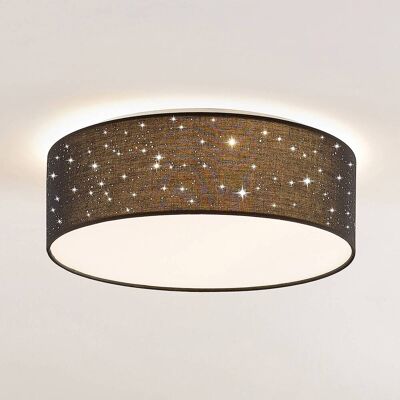 LED-plafondlamp Ellamina Lindby, zwart, Woon-/ Eetkamer, Textiel / Stof / Zijde, Modern, LED plafondlamp LED-plafondlamp Ellamina Lindby, zwart, Woon-/ Eetkamer, Textiel / Stof / Zijde, Modern, LED plafondlamp