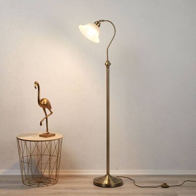 Searchlight Vloerlamp Bjane, brons / oud-messing, Woon-/ Eetkamer, metaal, Modern, vloerlamp Searchlight Vloerlamp Bjane, brons / oud-messing, Woon-/ Eetkamer, metaal, Modern, vloerlamp