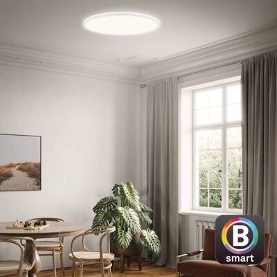Briloner Slimme plafondlamp Slim S, dimbaar, wit / opaal, Keuken, Kunststof, Modern, Slimme plafondlamp Briloner Slimme plafondlamp Slim S, dimbaar, wit / opaal, Keuken, Kunststof, Modern, Slimme plafondlamp