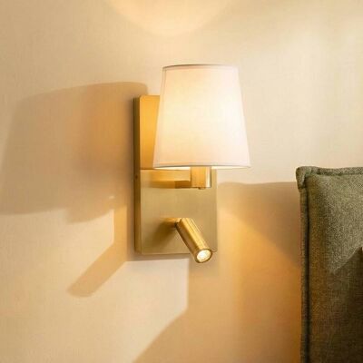 Wandlamp Aiden Lindby, messing / goud, Woon-/ Eetkamer, Textiel / Stof / Zijde, Modern, Wandlamp Wandlamp Aiden Lindby, messing / goud, Woon-/ Eetkamer, Textiel / Stof / Zijde, Modern, Wandlamp