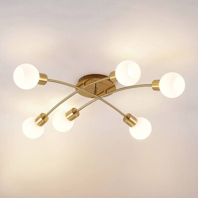 Plafondlamp Agmar Lindby, dimbaar, messing / goud, Woon-/ Eetkamer, metaal, Modern, plafondlamp Plafondlamp Agmar Lindby, dimbaar, messing / goud, Woon-/ Eetkamer, metaal, Modern, plafondlamp