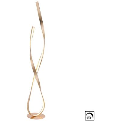 Paul Neuhaus LED-vloerlamp Linda, dimbaar, messing / goud, Woon-/ Eetkamer, metaal, LED vloerlamp Paul Neuhaus LED-vloerlamp Linda, dimbaar, messing / goud, Woon-/ Eetkamer, metaal, LED vloerlamp