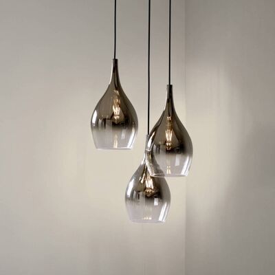Paul Neuhaus Hanglamp Pilua, dimbaar, alu / grijs / zink, Woon-/ Eetkamer, Glas, Modern, hanglamp Paul Neuhaus Hanglamp Pilua, dimbaar, alu / grijs / zink, Woon-/ Eetkamer, Glas, Modern, hanglamp