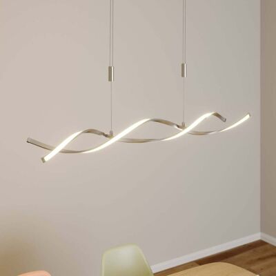 Hanglamp Auron Lindby, dimbaar, alu / grijs / zink, Woon-/ Eetkamer, Kunststof, Modern Hanglamp Auron Lindby, dimbaar, alu / grijs / zink, Woon-/ Eetkamer, Kunststof, Modern