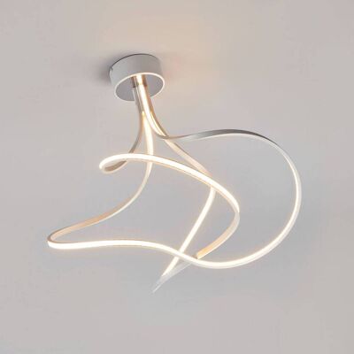 LED-plafondlamp Lungo Domiluce, dimbaar, alu / grijs / zink, Woon-/ Eetkamer, metaal, Modern, LED plafondlamp LED-plafondlamp Lungo Domiluce, dimbaar, alu / grijs / zink, Woon-/ Eetkamer, metaal, Modern, LED plafondlamp