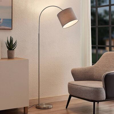 Booglamp - vloerlamp Keriba Lindby, alu / grijs / zink, Woon-/ Eetkamer, metaal, Modern, booglamp Booglamp - vloerlamp Keriba Lindby, alu / grijs / zink, Woon-/ Eetkamer, metaal, Modern, booglamp