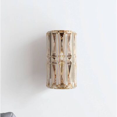 Maytoni Wandlamp kristal Facet, dimbaar, messing / goud, Hal, Glas, Wandlamp Maytoni Wandlamp kristal Facet, dimbaar, messing / goud, Hal, Glas, Wandlamp