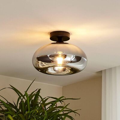 Plafondlamp Zehra Lindby, dimbaar, zwart, Hal, Glas, Modern, plafondlamp Plafondlamp Zehra Lindby, dimbaar, zwart, Hal, Glas, Modern, plafondlamp